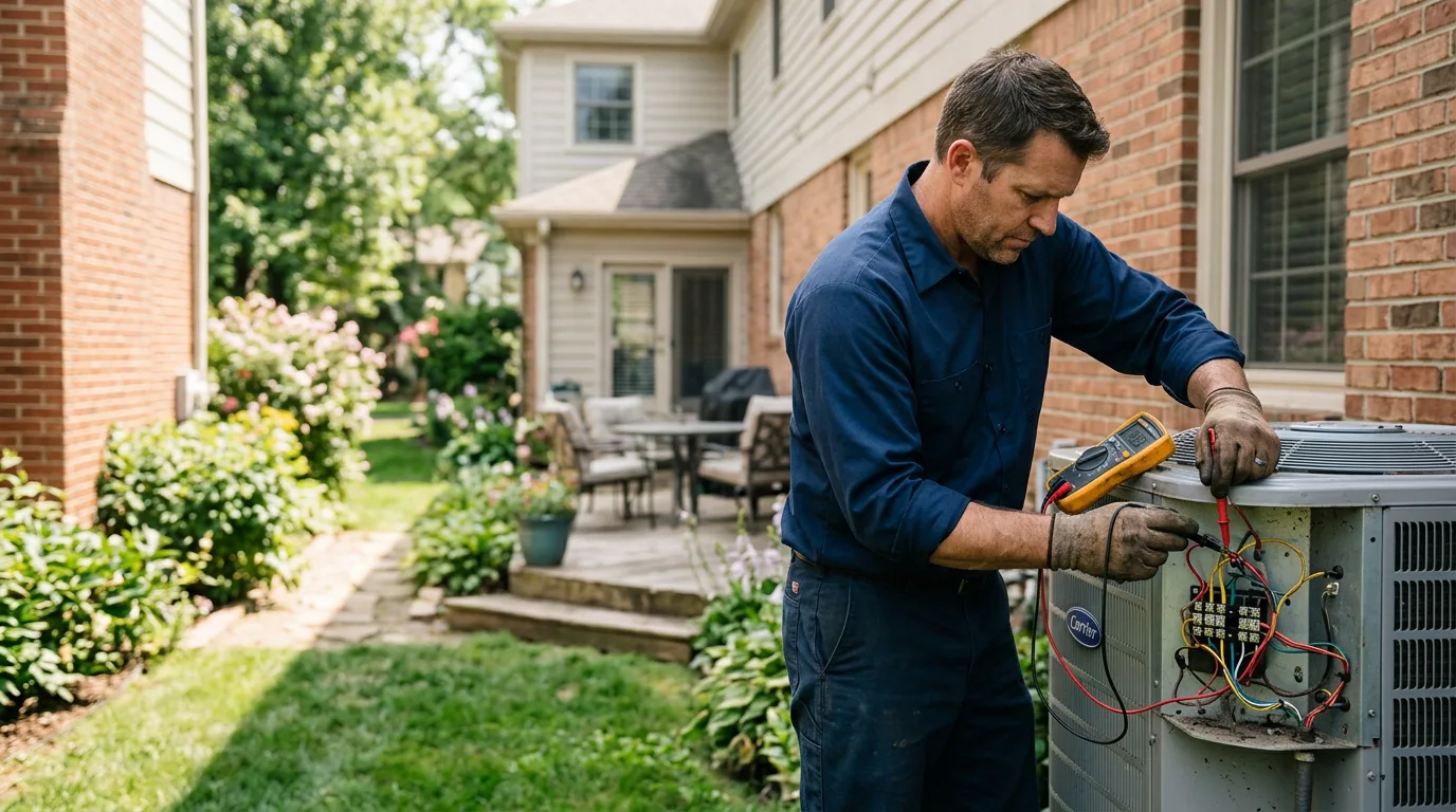 HVAC technician working near Cabins, WV